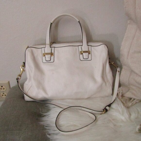 Coach White Leather Satchel With Shoulder Strap - Picture 1 of 11